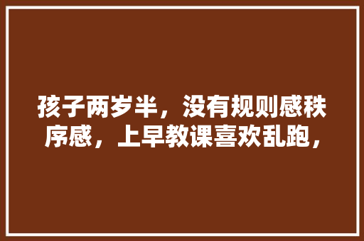 孩子两岁半，没有规则感秩序感，上早教课喜欢乱跑，不跟着老师来。脾气较大不会等待「4岁宝宝早教游戏」 孩子两岁半，没有规则感秩序感，上早教课喜欢乱跑，不跟着老师来。脾气较大不会等待「4岁宝宝早教游戏」 婚姻情感