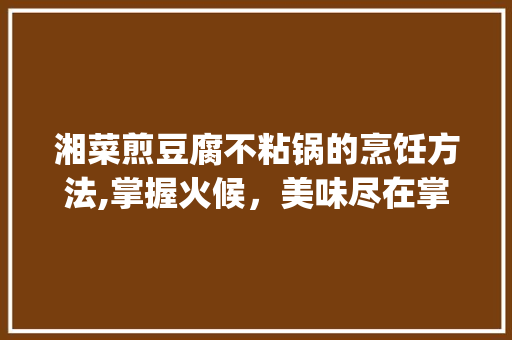 湘菜煎豆腐不粘锅的烹饪方法,掌握火候，美味尽在掌握_湘菜煎豆腐不粘锅怎么办 湘菜煎豆腐不粘锅的烹饪方法,掌握火候，美味尽在掌握_湘菜煎豆腐不粘锅怎么办 饮食大全