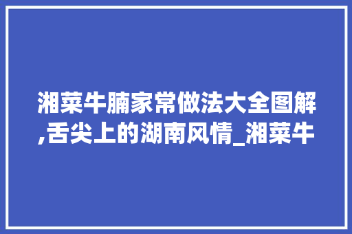 湘菜牛腩家常做法大全图解,舌尖上的湖南风情_湘菜牛腩家常做法大全图解