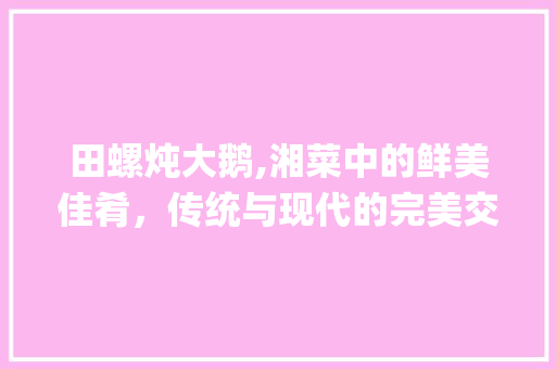 田螺炖大鹅,湘菜中的鲜美佳肴，传统与现代的完美交融_田螺炖大鹅湘菜名字 田螺炖大鹅,湘菜中的鲜美佳肴，传统与现代的完美交融_田螺炖大鹅湘菜名字 饮食大全