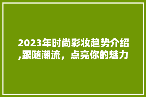 2023年时尚彩妆趋势介绍,跟随潮流，点亮你的魅力之光