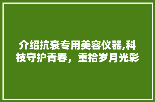 介绍抗衰专用美容仪器,科技守护青春，重拾岁月光彩