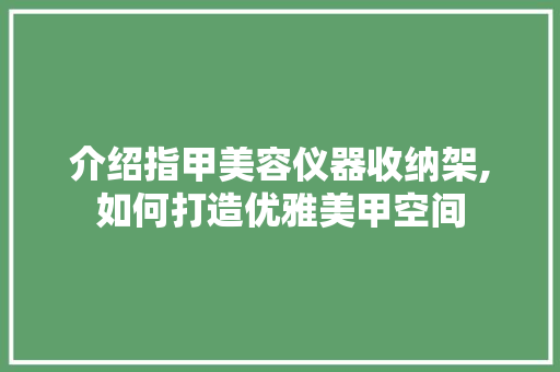 介绍指甲美容仪器收纳架,如何打造优雅美甲空间