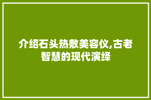 介绍石头热敷美容仪,古老智慧的现代演绎 饮食大全