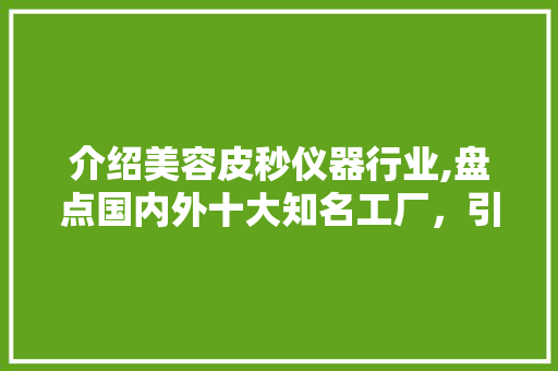介绍美容皮秒仪器行业,盘点国内外十大知名工厂，引领行业新潮流