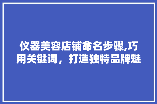 仪器美容店铺命名步骤,巧用关键词，打造独特品牌魅力 美体修身
