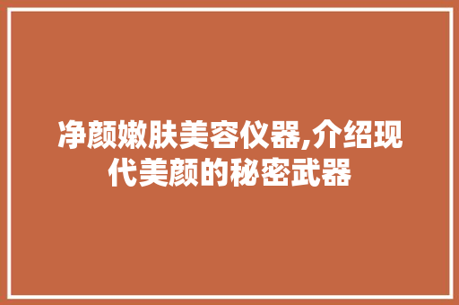 净颜嫩肤美容仪器,介绍现代美颜的秘密武器 母婴育儿