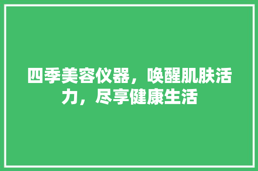 四季美容仪器，唤醒肌肤活力，尽享健康生活 母婴育儿