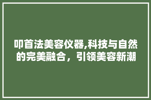 叩首法美容仪器,科技与自然的完美融合，引领美容新潮流 母婴育儿