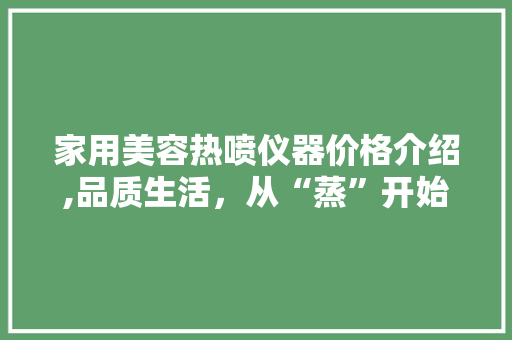 家用美容热喷仪器价格介绍,品质生活，从“蒸”开始 母婴育儿