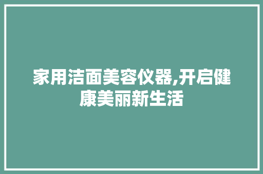 家用洁面美容仪器,开启健康美丽新生活