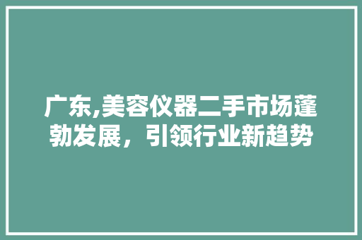 广东,美容仪器二手市场蓬勃发展，引领行业新趋势 母婴育儿
