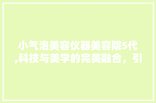 小气泡美容仪器美容院5代,科技与美学的完美融合，引领美容行业新潮流 综合便民