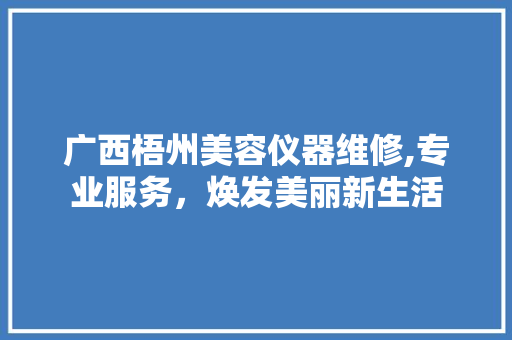 广西梧州美容仪器维修,专业服务，焕发美丽新生活 美体修身