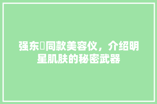 强东玥同款美容仪，介绍明星肌肤的秘密武器 综合便民