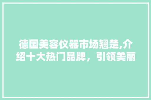 德国美容仪器市场翘楚,介绍十大热门品牌，引领美丽新风尚