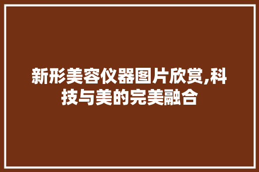 新形美容仪器图片欣赏,科技与美的完美融合