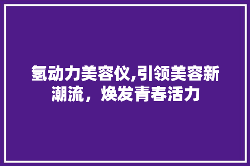 氢动力美容仪,引领美容新潮流，焕发青春活力