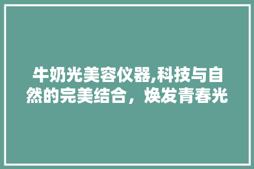 牛奶光美容仪器,科技与自然的完美结合，焕发青春光彩