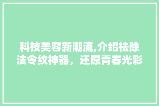 科技美容新潮流,介绍祛除法令纹神器，还原青春光彩 美体修身