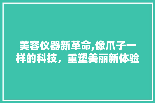 美容仪器新革命,像爪子一样的科技,重塑美丽新体验 美容仪器新革命,像爪子一样的科技,重塑美丽新体验