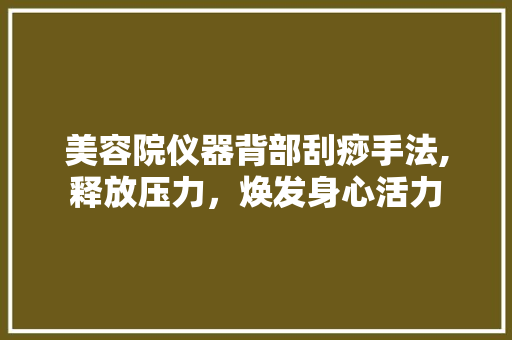 美容院仪器背部刮痧手法,释放压力，焕发身心活力 美体修身