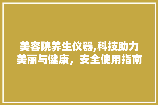 美容院养生仪器,科技助力美丽与健康，安全使用指南 美体修身