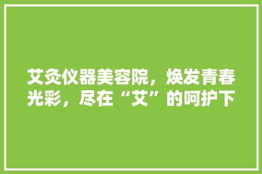 艾灸仪器美容院，焕发青春光彩，尽在“艾”的呵护下 美体修身
