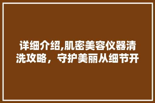 详细介绍,肌密美容仪器清洗攻略，守护美丽从细节开始