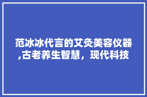范冰冰代言的艾灸美容仪器,古老养生智慧，现代科技美容新宠 母婴育儿