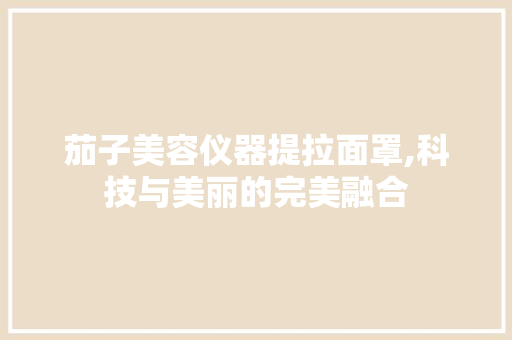 茄子美容仪器提拉面罩,科技与美丽的完美融合 美体修身