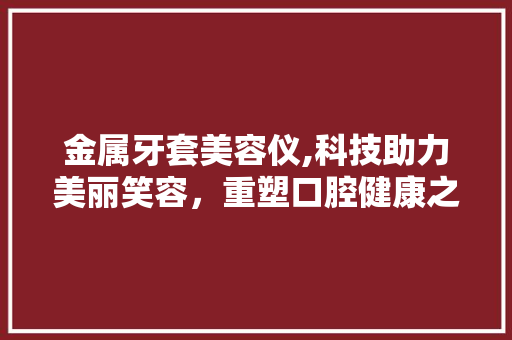 金属牙套美容仪,科技助力美丽笑容，重塑口腔健康之美